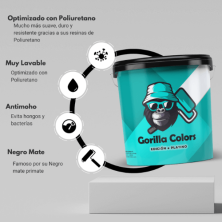 Pintura Plastica Negro Mate Gorilla Colors