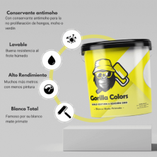 Pintura Plástica Mate Lavable Edición Oro Gorilla Colors. Protección Duradera para tus Paredes