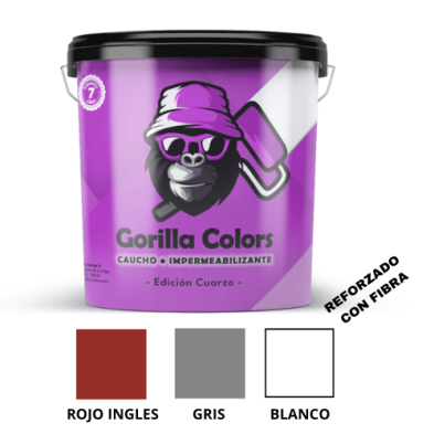 Pintura Caucho Antigoteras con Fibra Edición Cuarzo Gorilla Colors